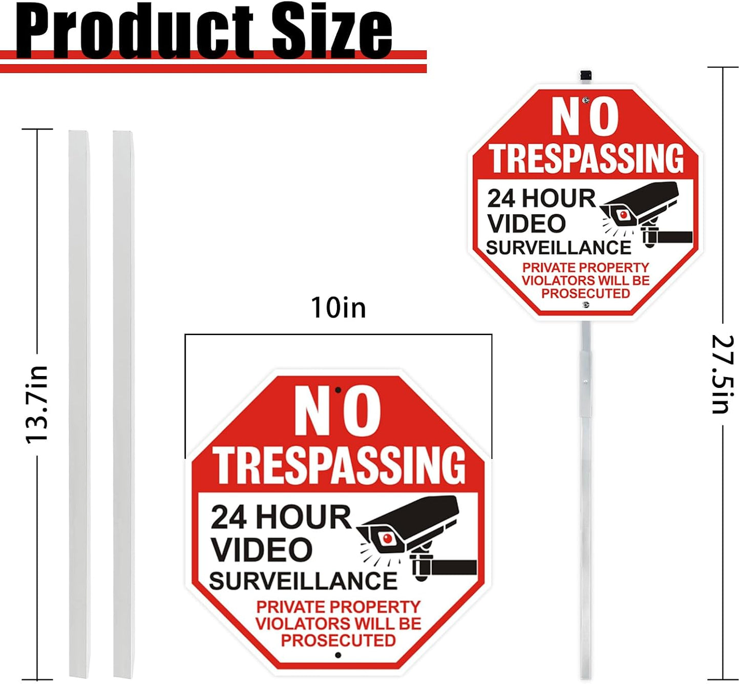 Señal No Trespassing aluminio 10x10" UV resistente