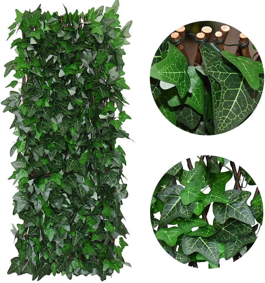 Valla hiedra artificial para balcón y patio 1pz verde