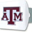 Cubierta enganche Texas A&M blanca emblema metal cromado