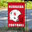 Bandera jardín casco fútbol Nebraska Huskers