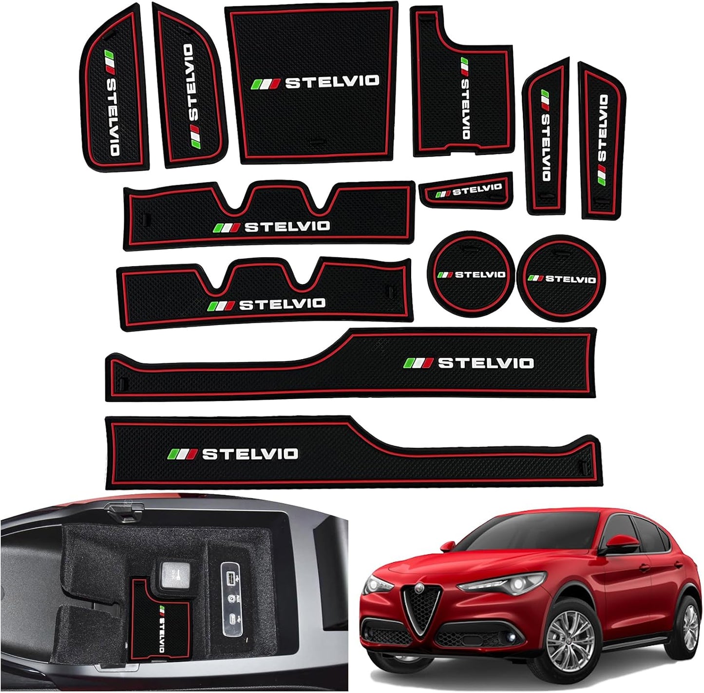 Forro consola central Alfa Romeo Stelvio 16-25 antiderrap