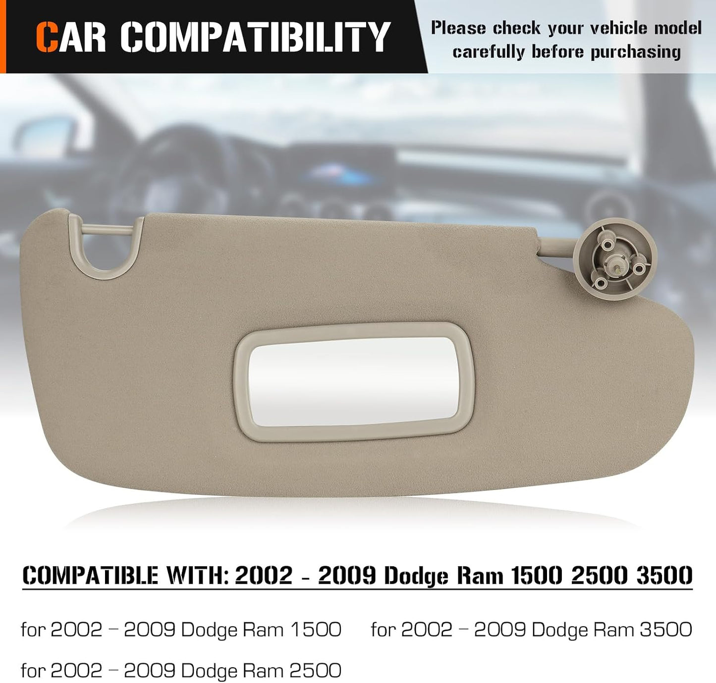Visera solar Dodge Ram 2009 para conductor y pasajero