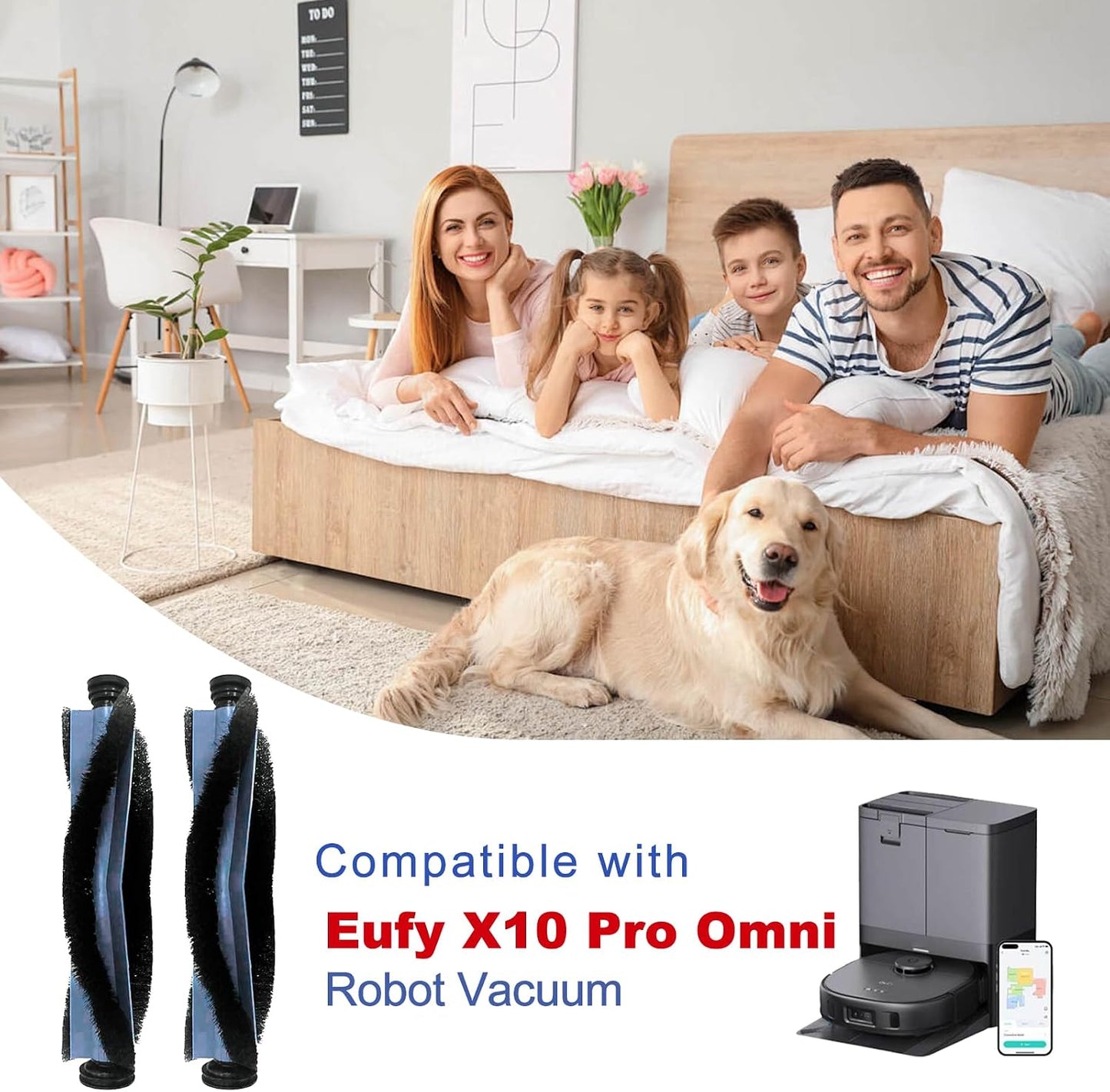 2 Pack Cepillo Principal Robot Aspirador Eufy X10 Pro