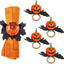 Juego 4 servilleteros Halloween forma globo ocular calabaza