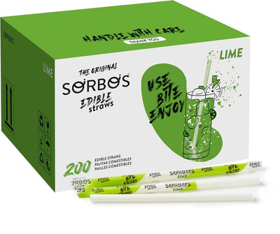Pajitas sabor lima biodegradables 7.4pulg sin plástico 200uds