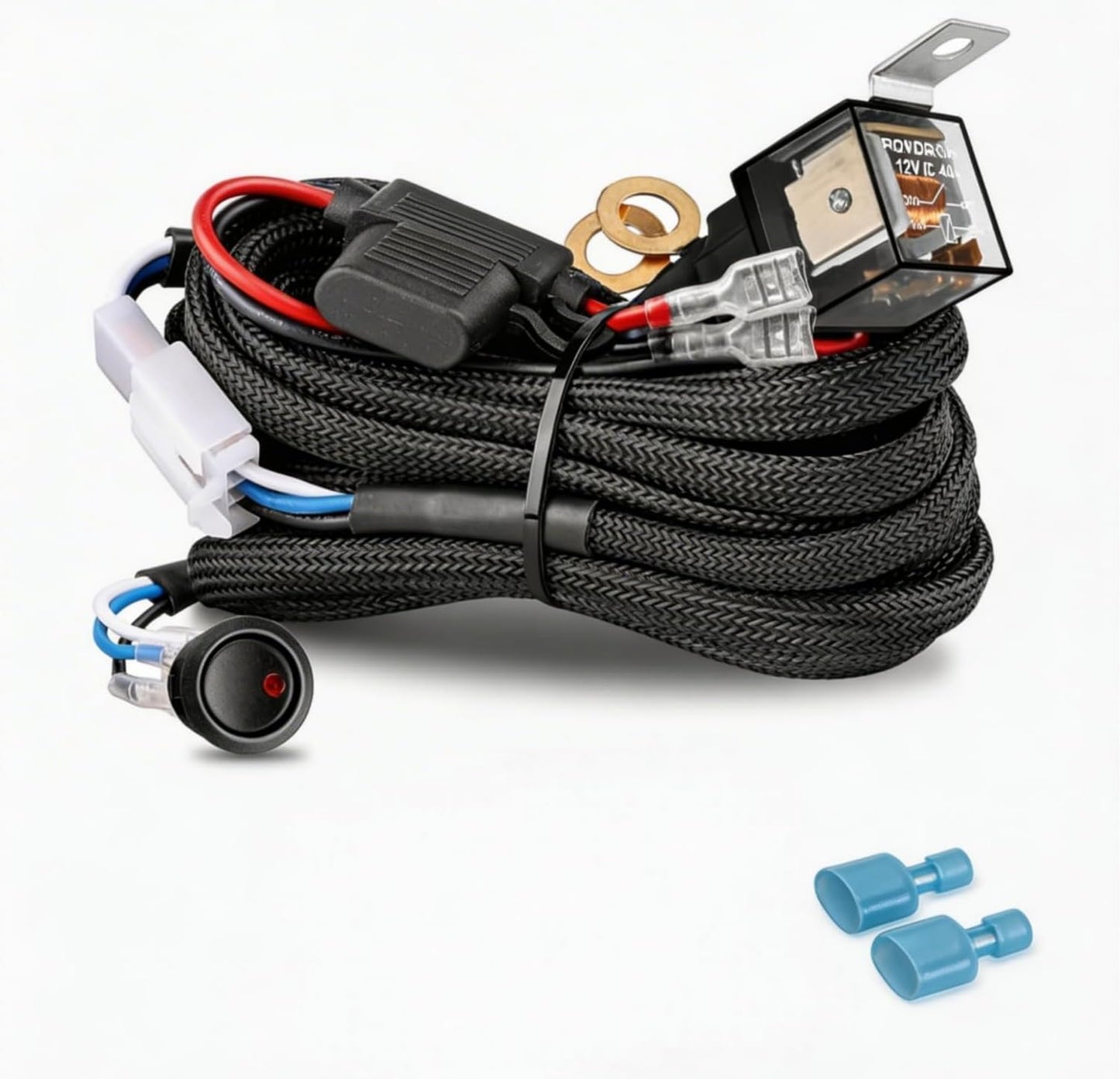 Kit arnés 12V 40A interruptor roca fusible luces LED camión