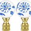 2 Remates Florales Porcelana Azul Blanca 1.2pulg para Lámparas