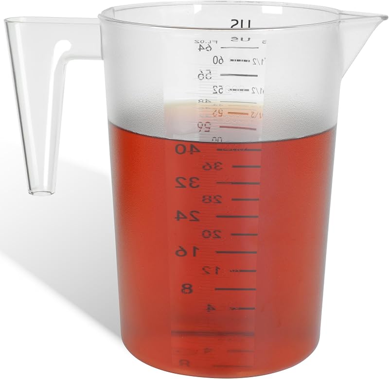 Tazas medidoras 8 tazas 2qt claras grado alimenticio