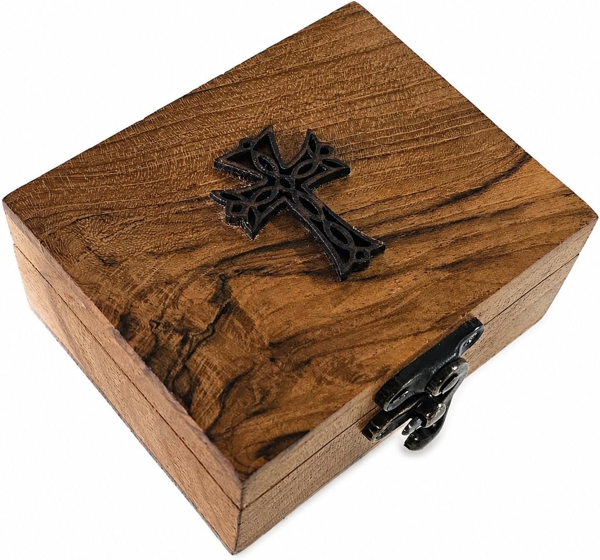 Caja rosario madera teca joyero primera comunión