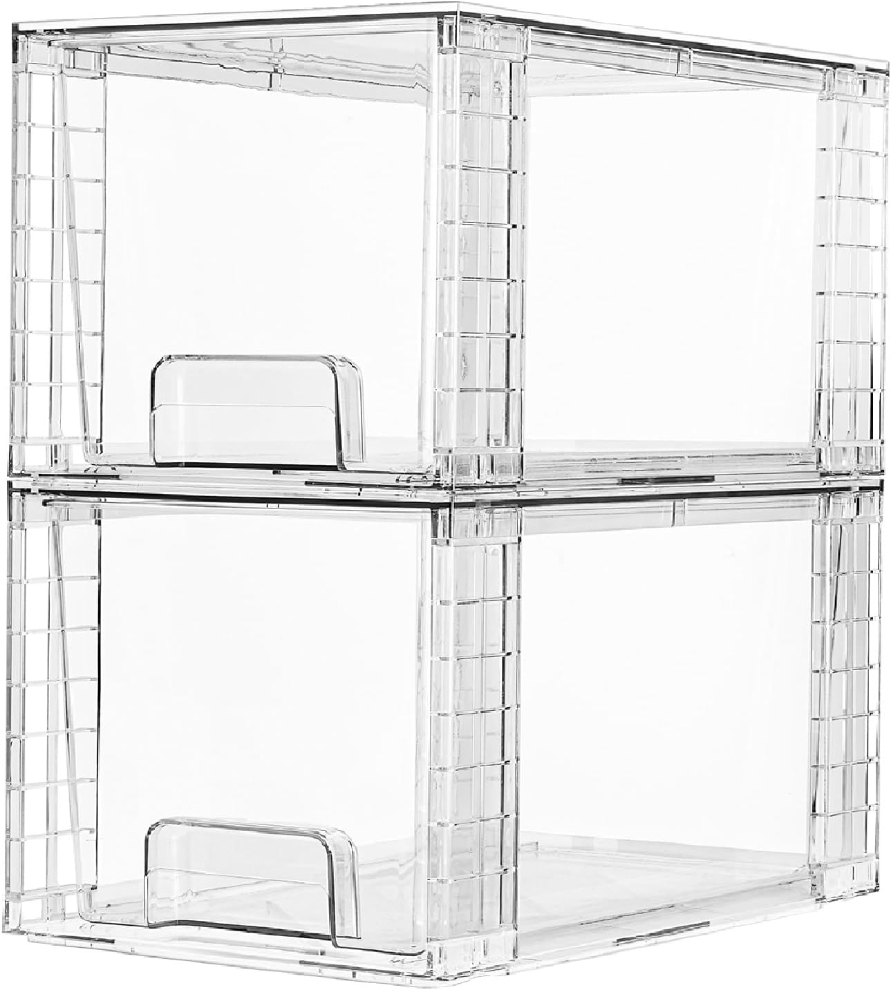 2 Cajones Acrílico Transparente Apilables para Baño Cocina