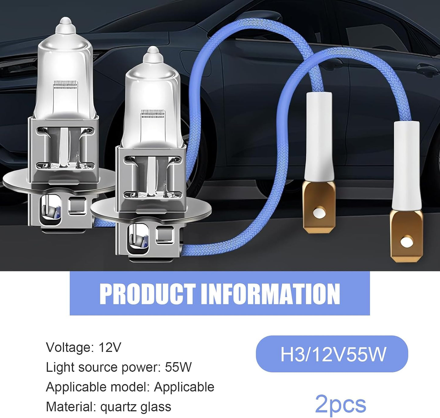 2 Luces antiniebla H3 12V 55W ajuste universal