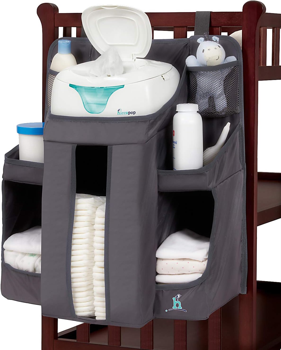 Organizador cuarto bebé para pañales y almacenamiento gris