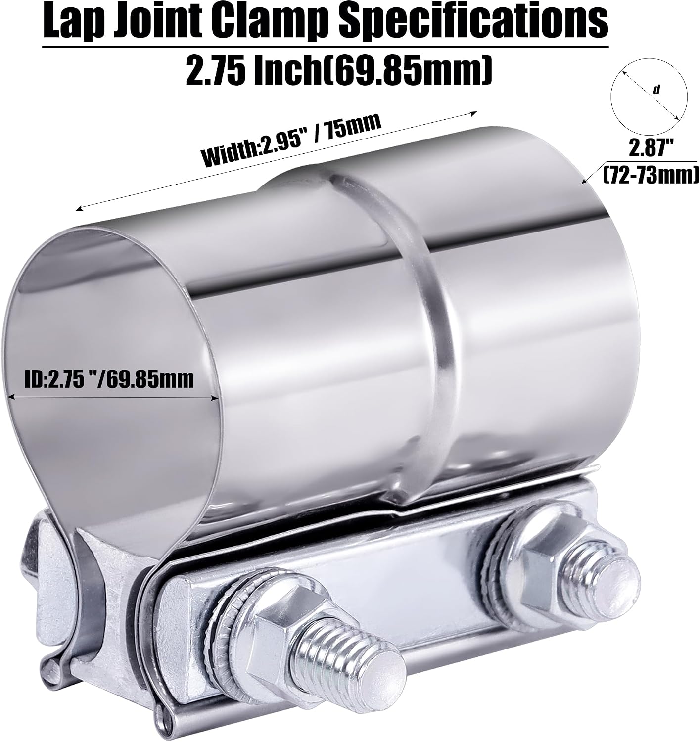Abrazadera escape 2.75" manga acoplador acero inox