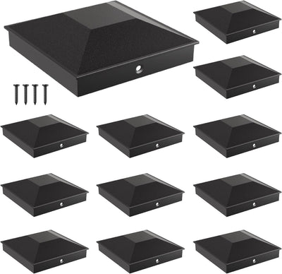 Tapas postes madera 5.5x5.5pulg plástico PP negro 12uds