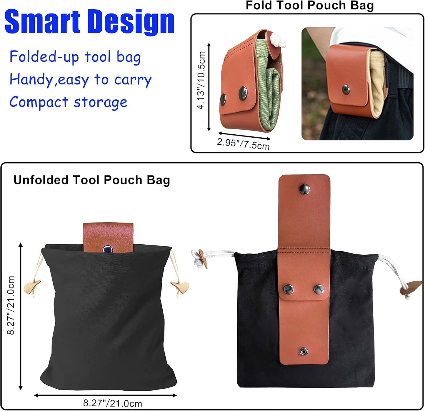 Bolsa herramientas con clip cinturón organizador lona duradera