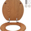 Asiento inodoro madera redondo bisagras metal