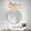 Luz tocad. baño 3 luces cristal moderna cromada