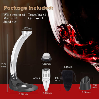 Vertedor aireador vino con soporte filtro mejora sabor regalo