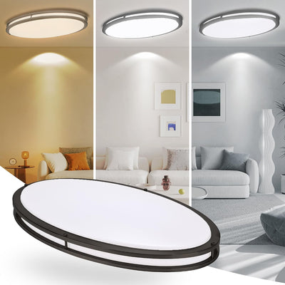 Lámpara techo ovalada negra 33pulg led 3000k-5000k 40w