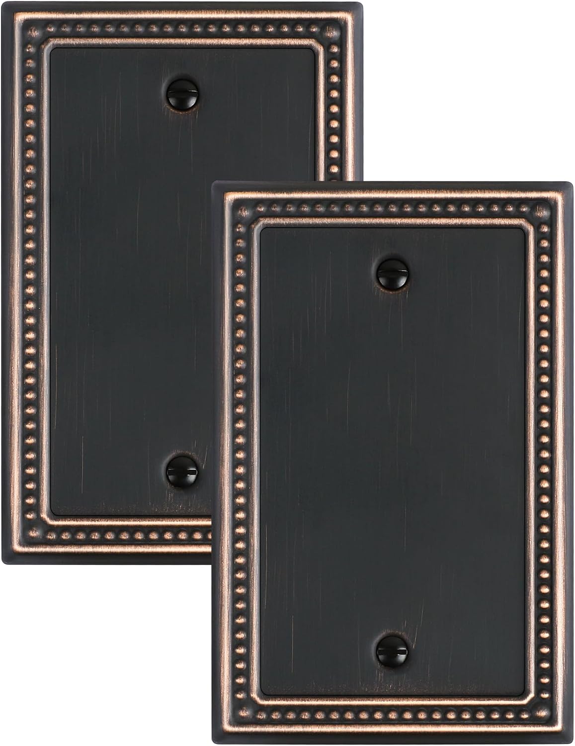 2 Pzas Cubiertas Tomacorriente Placa Pared Con Perlas Bronce
