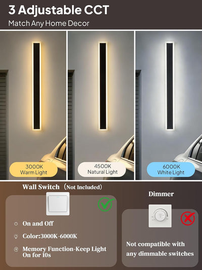 2 Luces Pared Exteriores Regulables 3CCT IP65