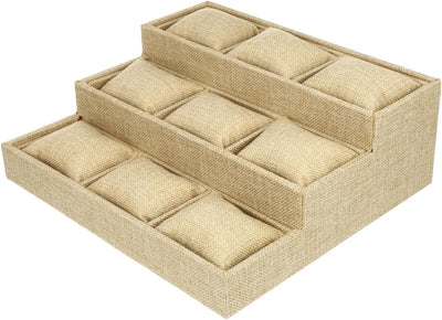 Bandeja organizadora relojes 10.62x9.44pulg con 9 almohadas