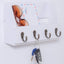 Soporte llaves correo pared 4 ganchos madera maciza