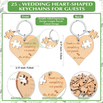100 Llaveros Corazón Madera Boda
