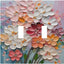 Cubiertas interruptor decorativas con flores pastel