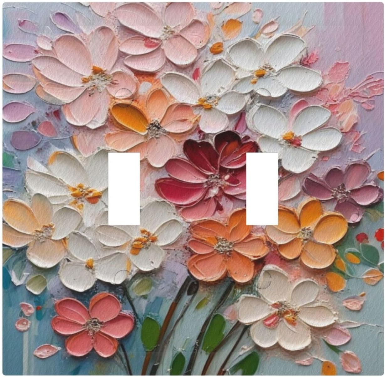 Cubiertas interruptor decorativas con flores pastel