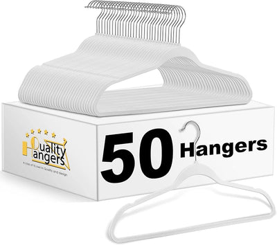 50 Perchas Plástico No Aterciopeladas Gancho Giratorio