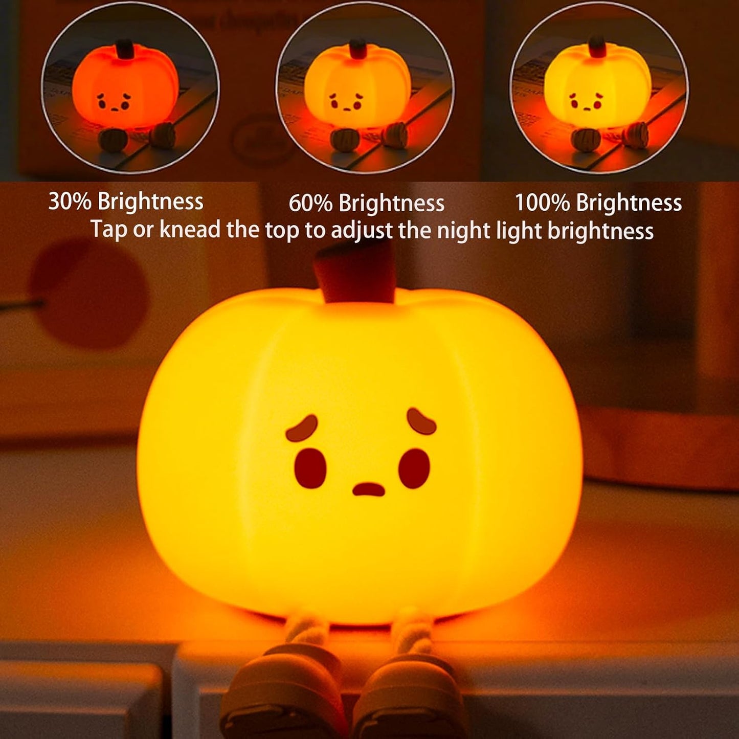 Luz nocturna de calabaza led tactil recargable