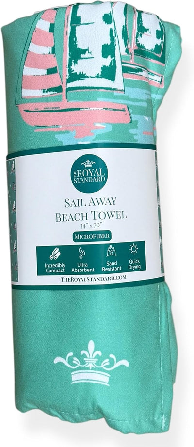 Toalla playa microfibra secado rápido color esmeralda