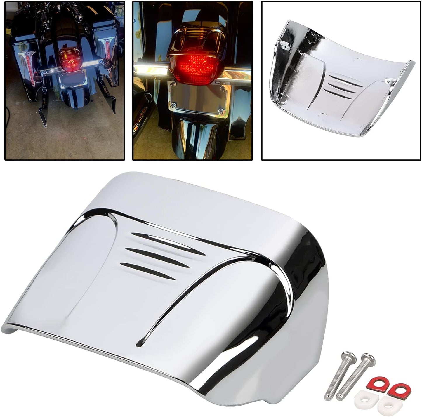 Cubierta plástico ABS cromado luz trasera Harley 1973-23