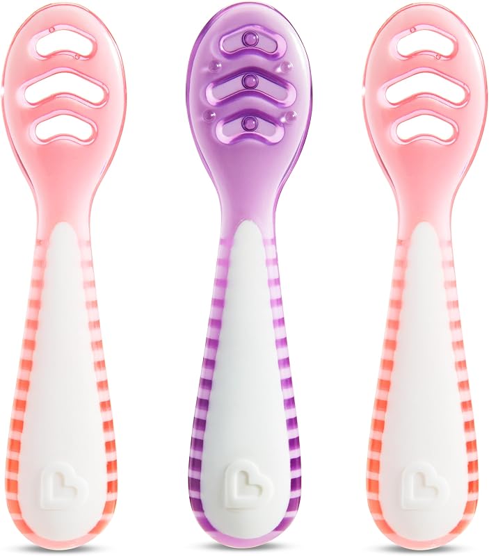 Cucharas para bebés con luz LED paquete 3 rosa/morado