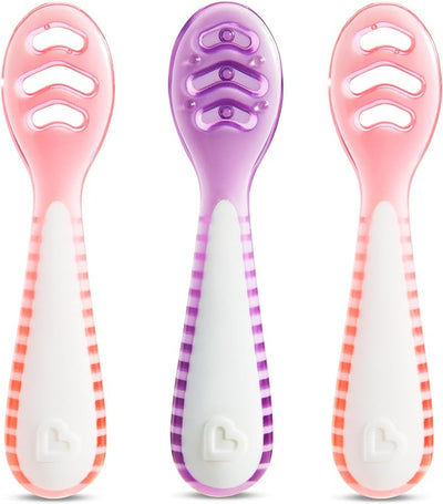 Cucharas para bebés con luz LED paquete 3 rosa/morado
