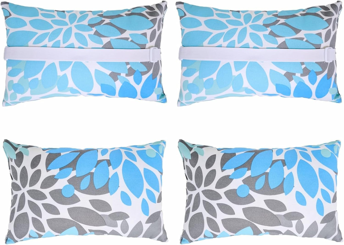 Set 4 almohadas tumbona 10x16" con correas
