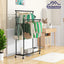 Perchero doble con ruedas 45" para ropa resistente negro
