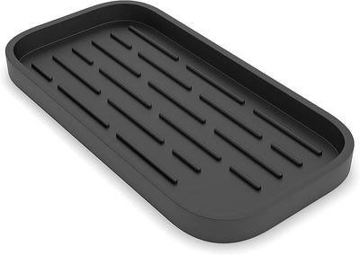 Organiz. fregadero cocina esponja silicona dispensador jabón negro
