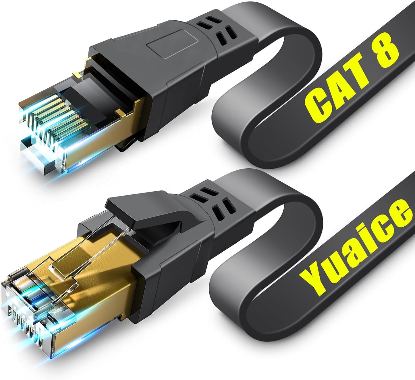 Cable Ethernet Cat 8 30ft 40Gbps STP chapado oro resistente UV