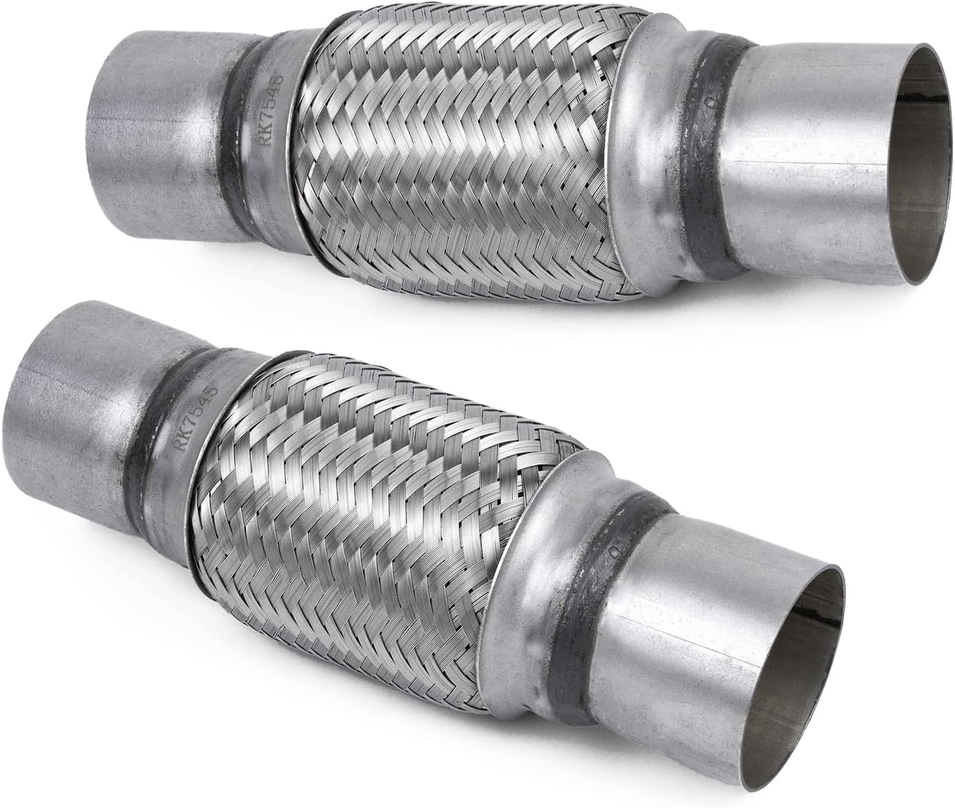 2 Tubos Flexibles Acero Inox 2.5" Doble Trenza