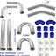 Set 8 Tubos Aluminio 2.5" 600mm Kit 16 Abrazaderas