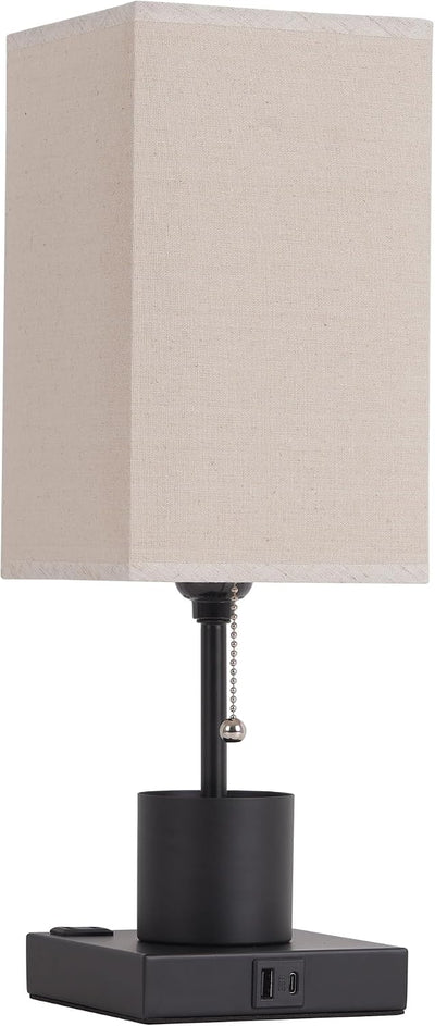 Lámpara de Mesa Negra con Cadena para Ambiente Hogar