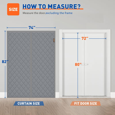 Cortina magnética térmica para puerta 72x80pulg tela Oxford