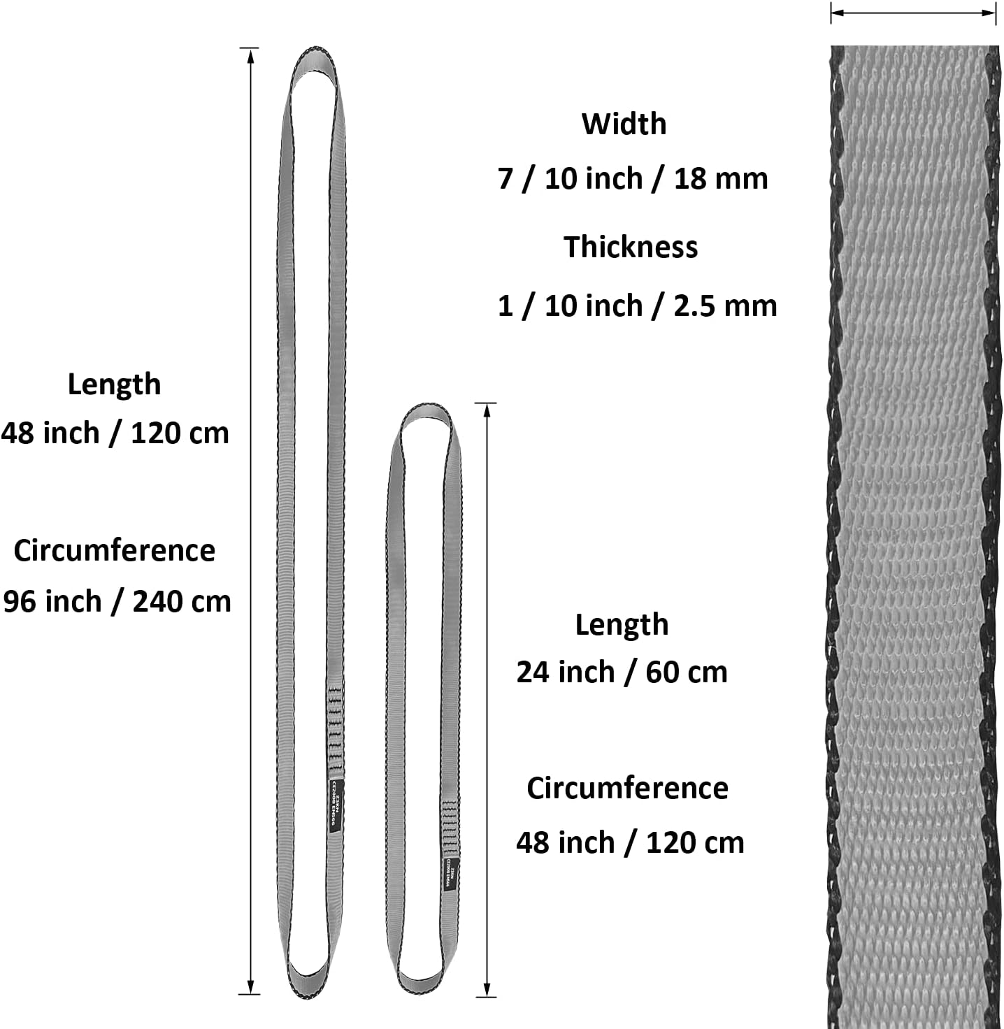 Eslingas nailon 0.709pulg 23kN para escalada rappel