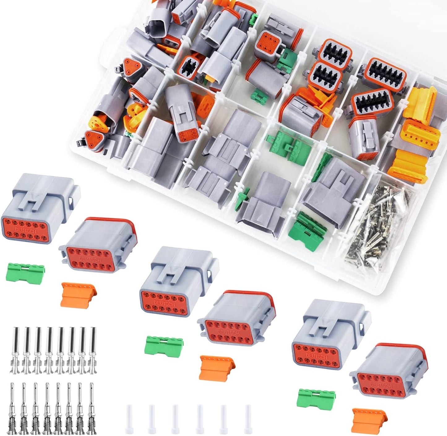 10 Set Conectores Deutsch DT 12 Pines Grises 286 Pzas