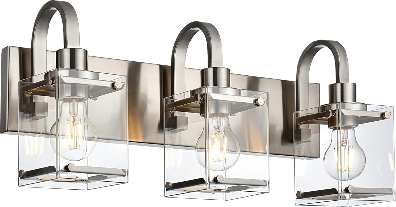 Lámpara de tocador 3 luces níquel cepillado sala dormitorio