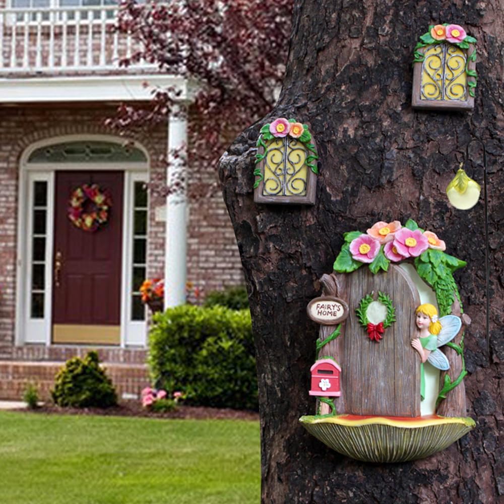 Kit decoración jardín hadas gnomos brilla en la oscuridad