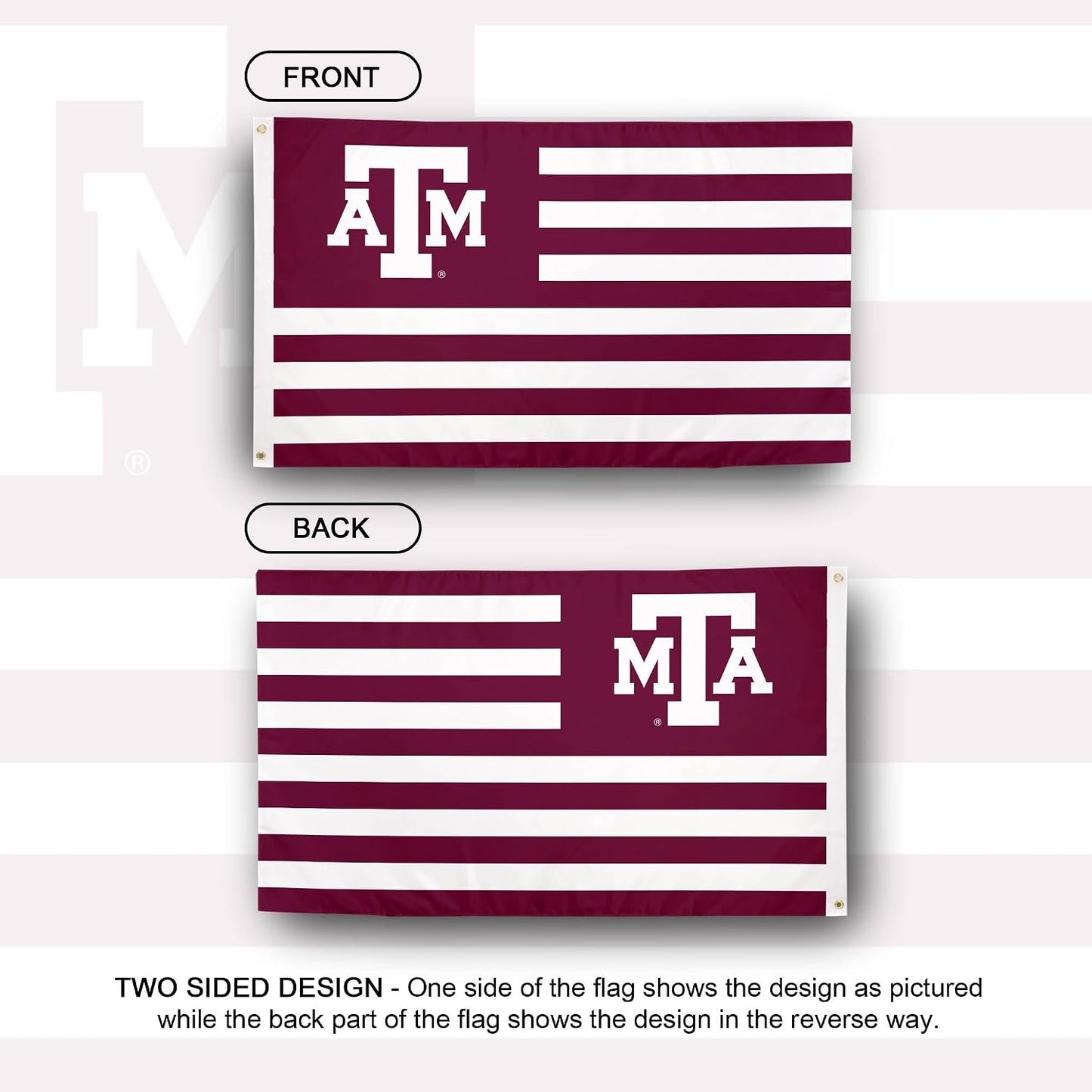 Bandera TAMU 3x5ft tela poliéster interiores exteriores