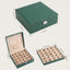 Organiz. aretes joyero 50 ranuras doble capa 6 ganchos verde